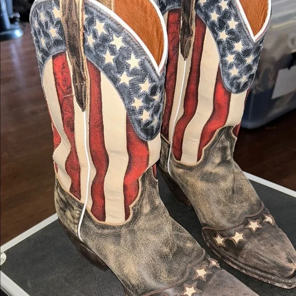 Women’s Dan Post American Flag Cowboy Boots - Picture 3 of 8